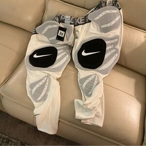 Nike White and Gray Padded Football Pants